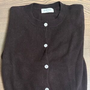 Porke Women's Classic Brown Cardigan Sweater